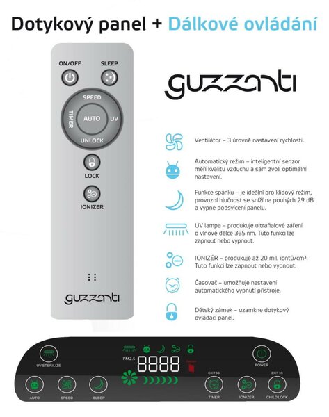 Čistička vzduchu Guzzanti GZ 995 s ionizací