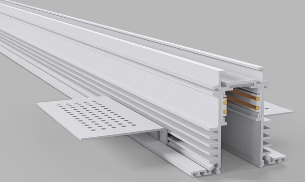 LED2 6093301 Mag track 48V, bílá zapuštěná kolejnice pro magnetický systém, DALI, 200cm