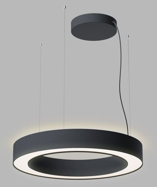 LED2 3276373DT Saturn Slim 2 P/N-Z 60, závěsné kruhové svítidlo, 40+20W LED 2700K/3000K/4000K,TRIAK, černé, prům. 60cm