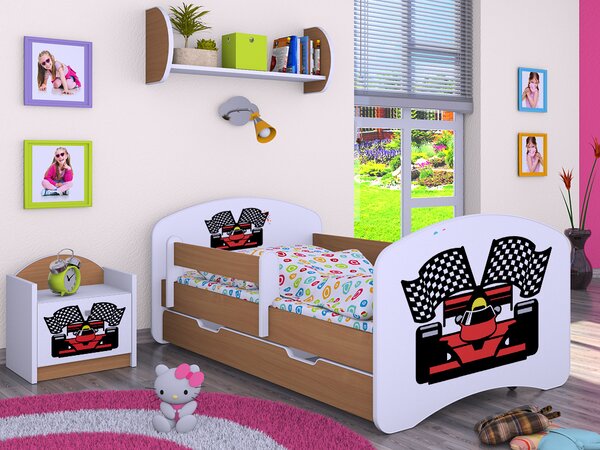 Happy Babies Dětská postel Happy - ferrari Velikost spací plochy: 160x80, Barva: modrá, Šuplík: ANO