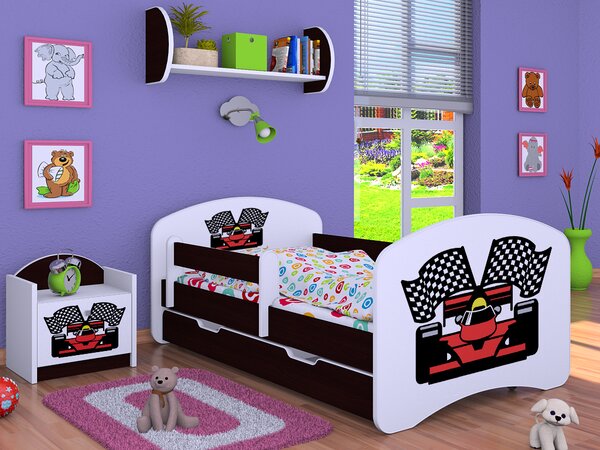 Happy Babies Dětská postel Happy - ferrari Velikost spací plochy: 160x80, Barva: modrá, Šuplík: ANO