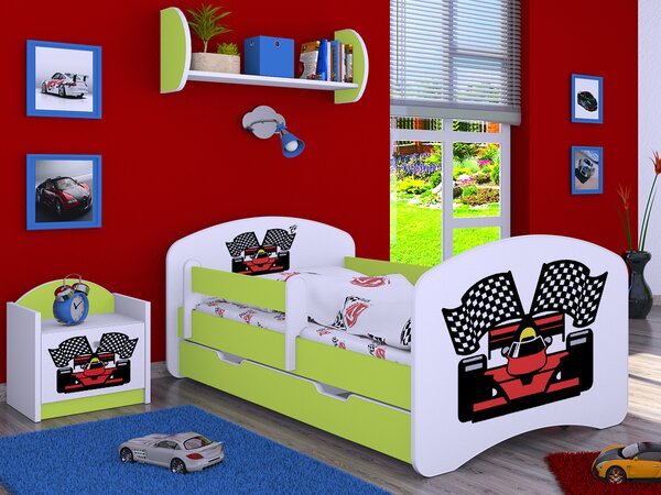 Happy Babies Dětská postel Happy - ferrari Velikost spací plochy: 160x80, Barva: modrá, Šuplík: ANO