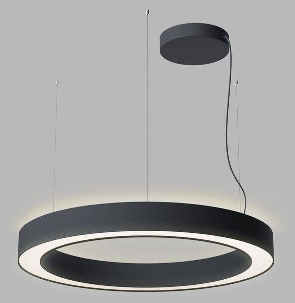 LED2 3276473DT Saturn Slim 2 P/N-Z 80, závěsné kruhové svítidlo, 50+30W LED 2700K/3000K/4000K,TRIAK, černé, prům. 80cm