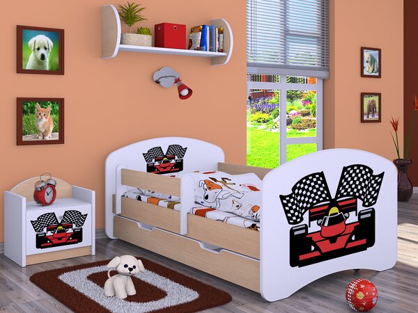 Happy Babies Dětská postel Happy - ferrari Velikost spací plochy: 160x80, Barva: modrá, Šuplík: ANO
