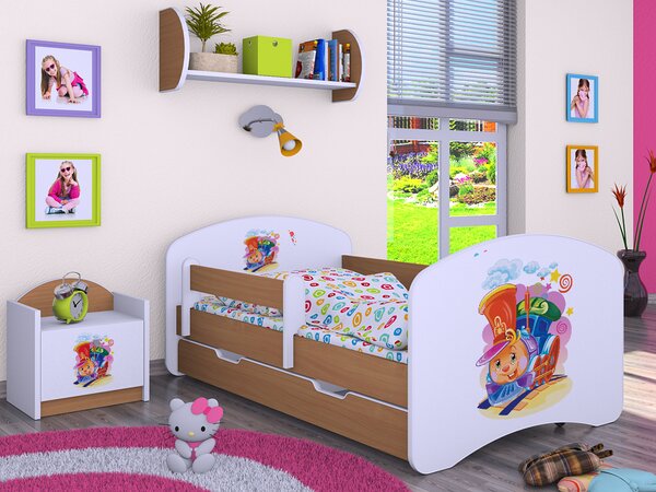 Happy Babies Dětská postel Happy - hrající lokomotiva Velikost spací plochy: 160x80, Barva: modrá, Šuplík: ANO