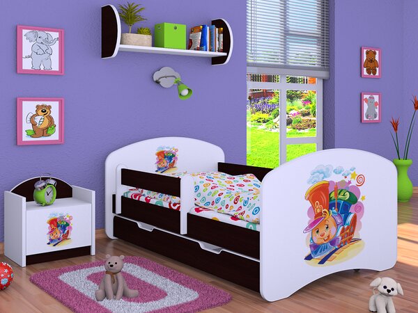 Happy Babies Dětská postel Happy - hrající lokomotiva Velikost spací plochy: 160x80, Barva: modrá, Šuplík: ANO
