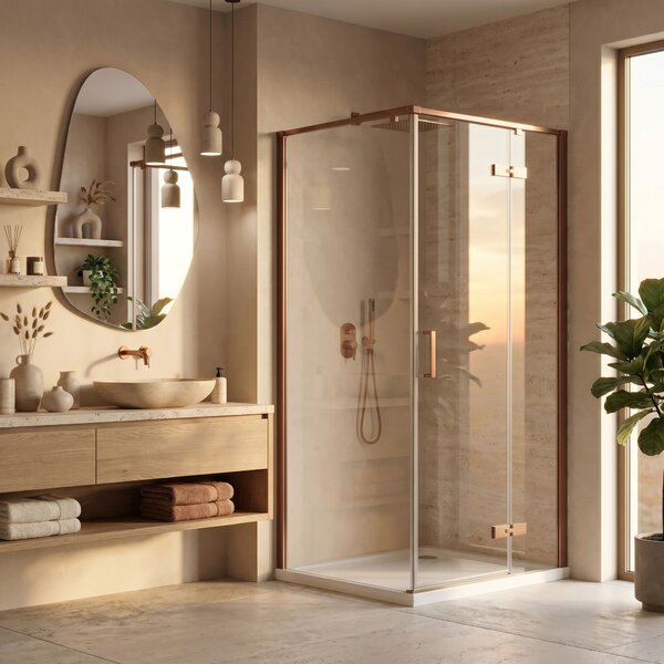 Sprchový kout Rea Bruno 90x90 Brush Copper