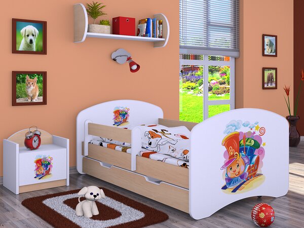 Happy Babies Dětská postel Happy - hrající lokomotiva Velikost spací plochy: 160x80, Barva: modrá, Šuplík: ANO