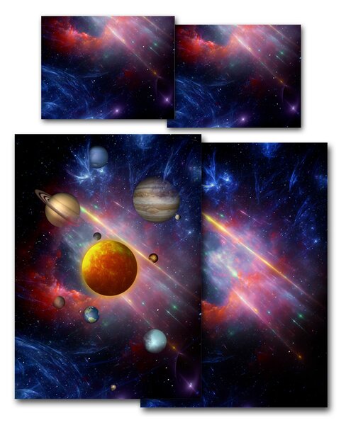 Povlečení Veba GEON tisk Sluneční soustava Velikost: 140x200 cm + 70x90 cm