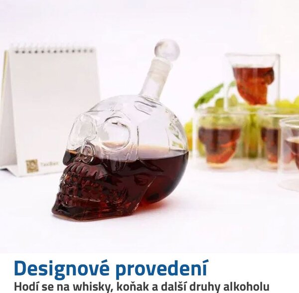 Karafa křišťálová lebka 400 ml