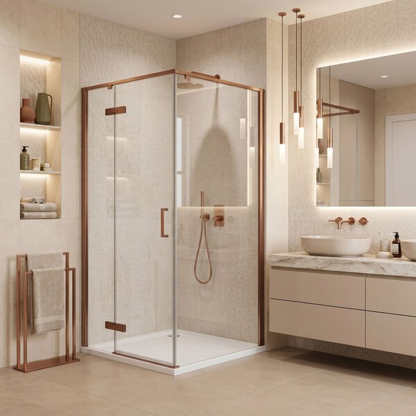Sprchový kout Rea Bruno 90x90 Brush Copper