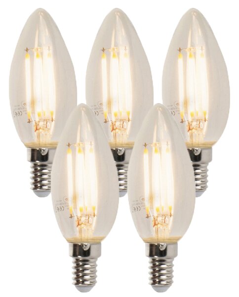 Sada 5 stmívatelných LED svíček E14 B35 5W 380lm 2700K