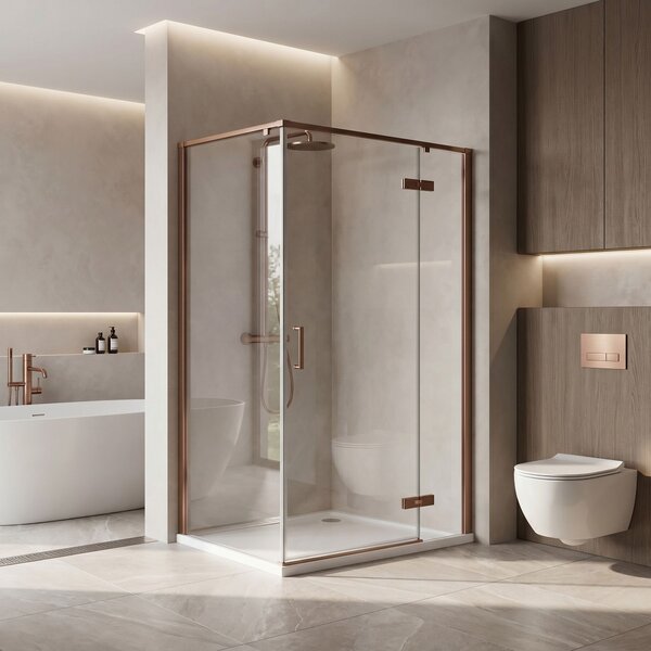 Sprchový kout Rea Bruno 100x80 Brush Copper