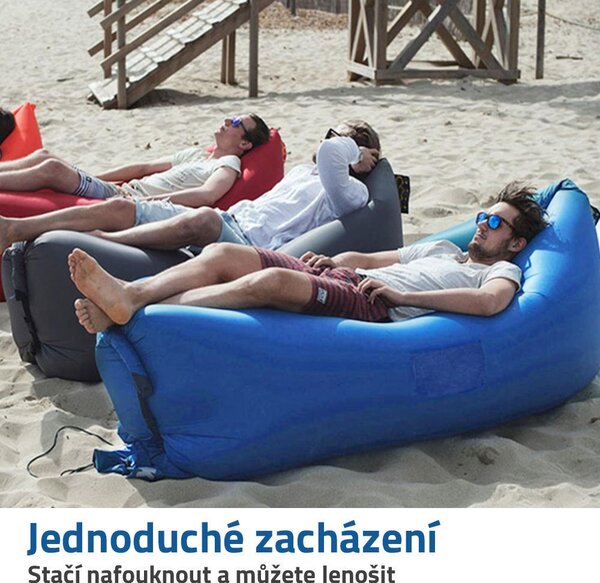 Nafukovací vak Lazy bag dvouvrstvý - modrý