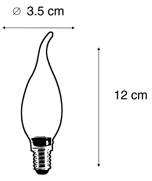 Sada 5 stmívatelných LED vláknových svíček E14 240V 3W 250lm