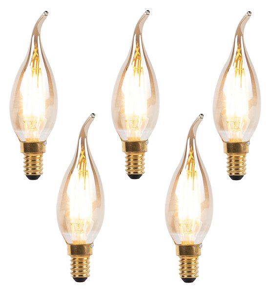 Sada 5 stmívatelných LED vláknových svíček E14 240V 3W 250lm