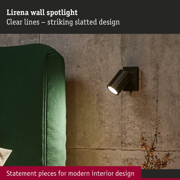 Paulmann 94920 Lirena, černá stropní svítidlo s 2 reflektory, 2xGU10, délka 26cm