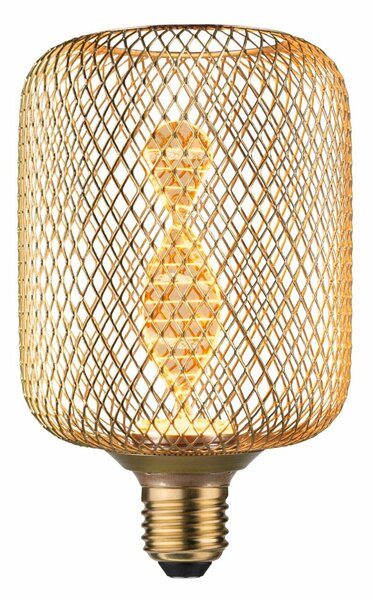 PAULMANN Kovic Glow Standard 230V LED žárovka Zyl E27 Helix 3,5W 1800K mosaz 290.84