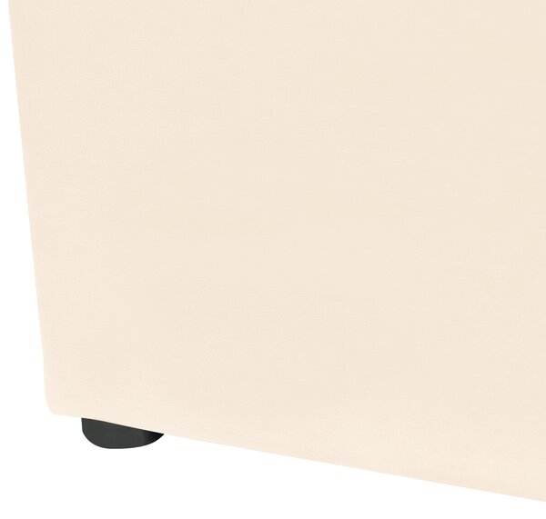 Postel s úložným prostorem Umělý samet LUBBON 140 x 200 cm Krémově bílá