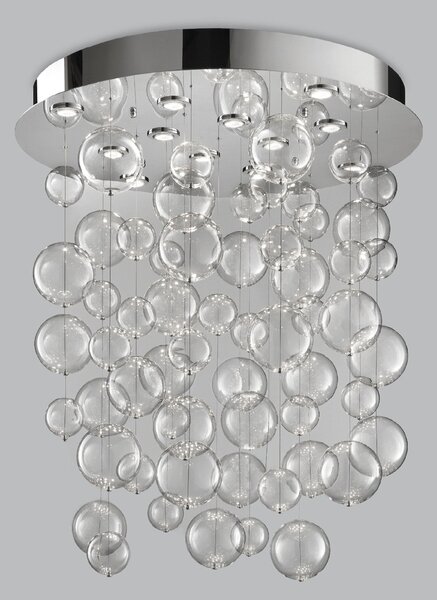 Metal lux 251.090.01 Bolero, luxusní závěsné svítidlo, 60 kuliček čirého skla, 12x10W GU10, prům. 100cm, délka závěsu: 110cm