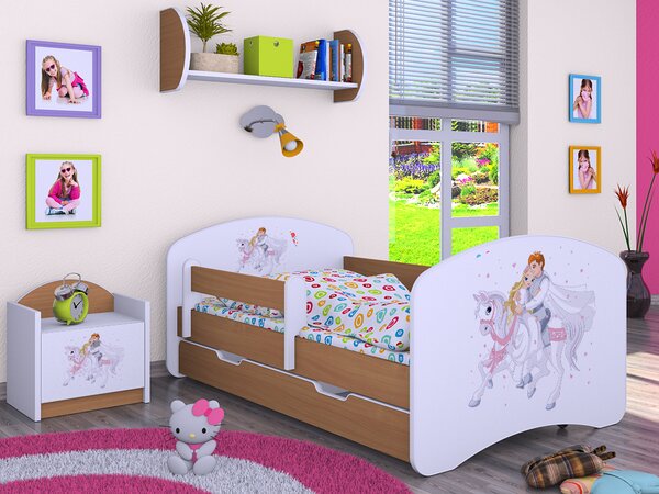 Happy Babies Dětská postel Happy - princ na bílém koni Velikost spací plochy: 140x70, Barva: bílá, Šuplík: NE