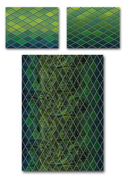 Povlečení Veba GEON tisk Prolnutí barev zelená Velikost: 140x200 cm + 70x90 cm