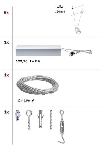 Paulmann 3980 TunLED, lankové LED osvětlení, 5x4W LED 2700K, délka 500cm
