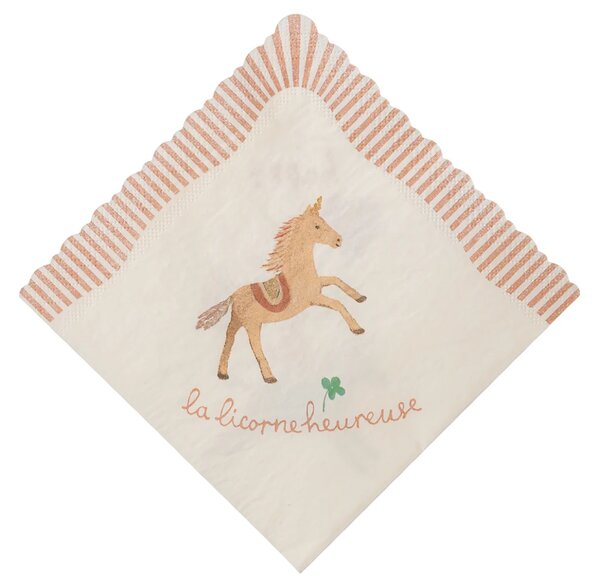 Maileg Papírové ubrousky Happy Birthday - Unicorn MIL542