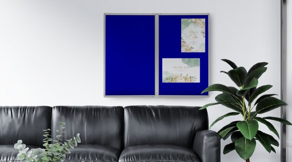 Allboards,Textilní modrá vitrína v hliníkovém rámu - 240x120 cm,SC2412FN