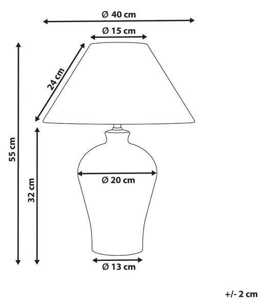Stolní lampa MAGROS Porcelán Bílá/Modrá