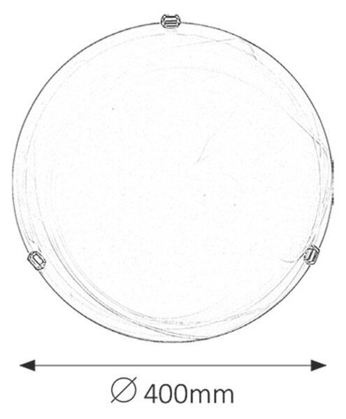 Rabalux 3302 ALABASTRO - Stropní skleněné svítidlo, stříbrné packy 2 x E27, Ø 40cm (Stropní levné svítidlo s alabastrovým sklem)