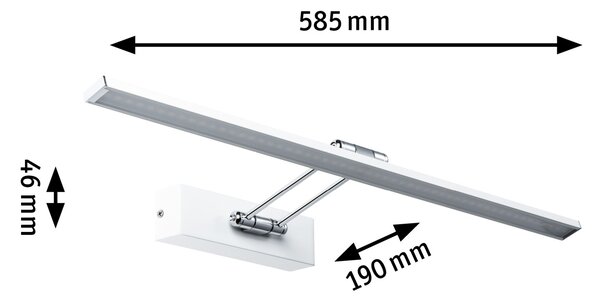 Paulmann 99893 Beam Thirty, obrazové svítidlo, 11W LED, 2700K, bílá, délka 58,5cm