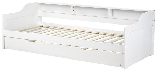 Rozkládací postel Borovicové dřevo EDERN 90 x 200 cm Bílá