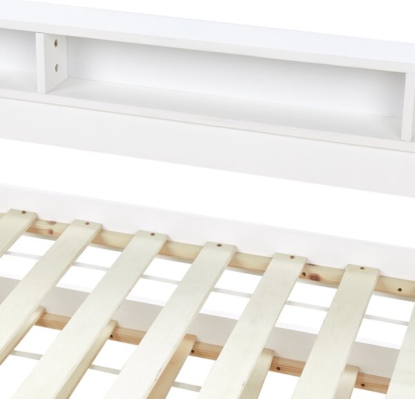 Rozkládací postel Borovicové dřevo EDERN 90 x 200 cm Bílá