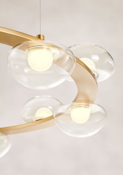 Redo 01-3251 Sinclair, zlaté kruhové závěsné svítidlo, LED 74,4W 3000K, stmívatelné, průměr 80cm