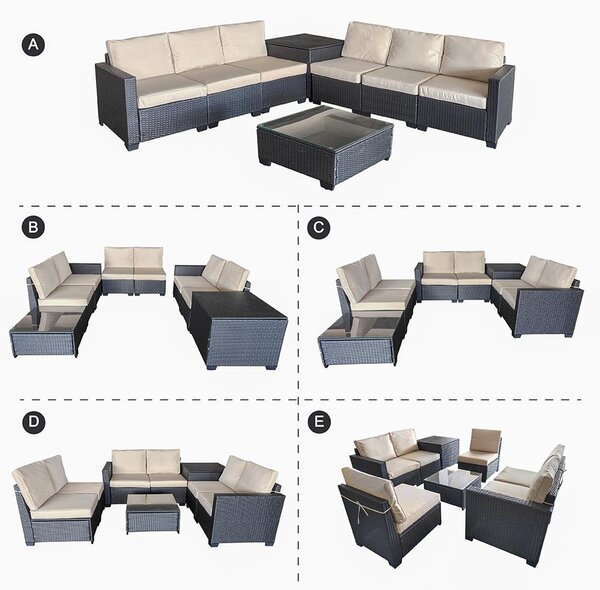 Velký zahradní sofa set s boxem na polstry Avenberg ENCANTA