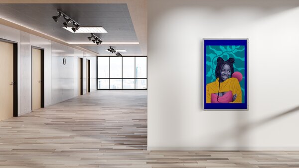 Allboards,Textilní modrá vitrína v hliníkovém rámu - 90x60 cm,SC96FN