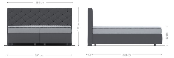 DELIFE Boxspring postel Dream-Great 180x200 cm mikrovlákno béžová s TFK matrací a Visco topperem