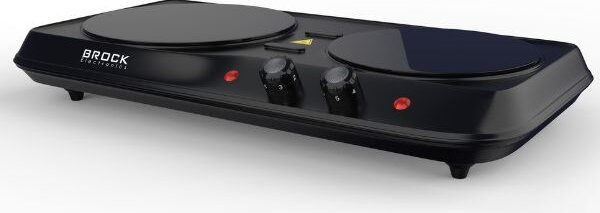 Elektrický sklokeramický vařič Brock, 2 plotýnky 19 a 16cm, 2000W, černý