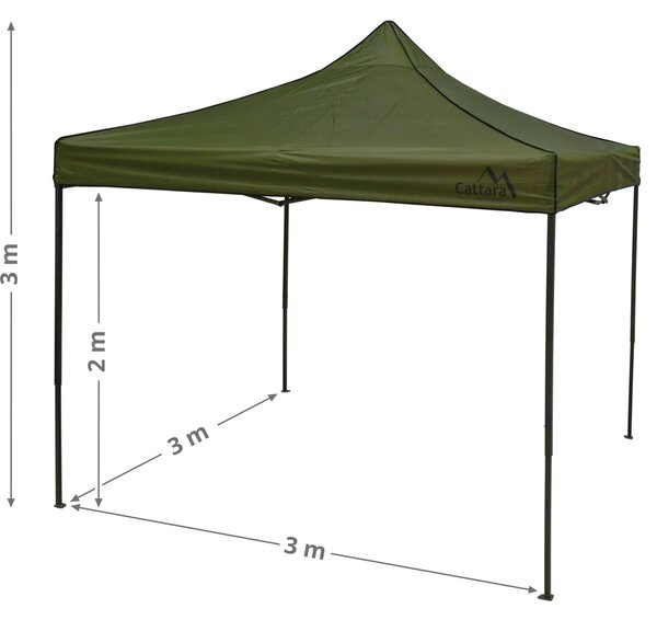 CATTARA Párty stan nůžkový 3x3m zelený WATERPROOF