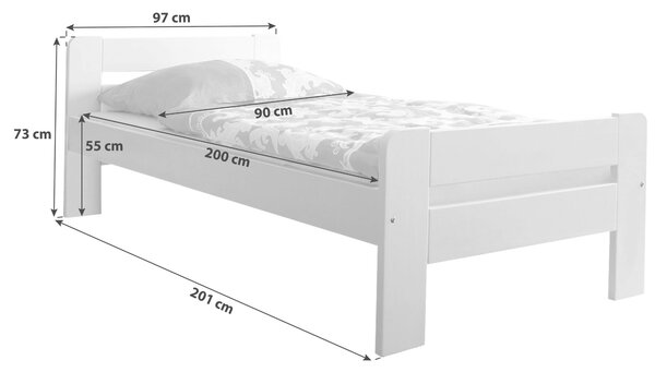 POSTEL, 90/200 cm, bílá MID.YOU - Online Only postele, Online Only