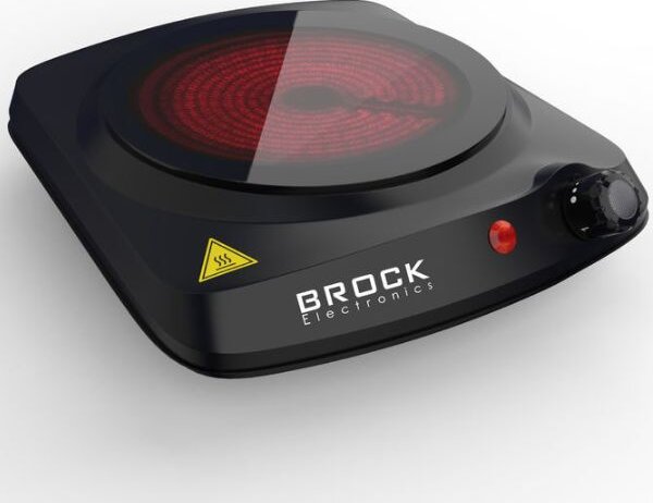 Elektrický sklokeramický vařič Brock, 1 plotýnka 18cm, 1200W, černý