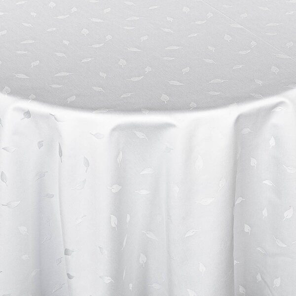 Ubrus Veba ATHOS Lístky bílá Velikost: 160x120 cm - ovál