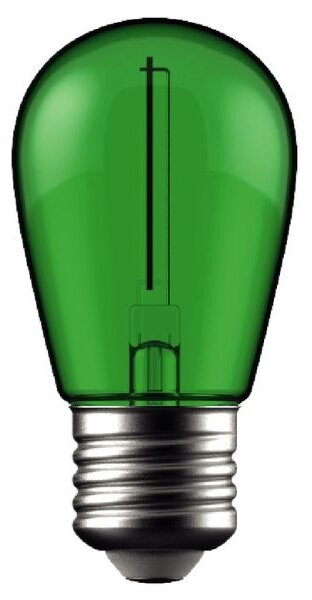 Retro barevná LED žárovka E27 1W 50lm zelená, filament