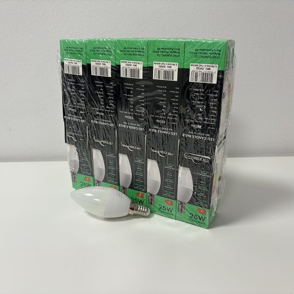 V-TAC Mléčná LED svíčka C37 E14 3,7W, 7+3ks zdarma, Teplá bílá 2500 - 3000K