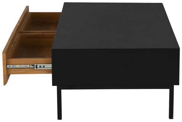 KONFERENČNÍ STOLEK, černá, barvy dubu, kov, kompozitní dřevo, 110/35/60 cm MID.YOU - Konferenční stolky, Online Only