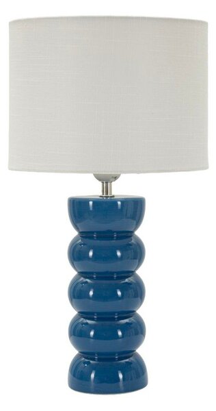 Bílá/modrá keramická stolní lampa s textilním stínidlem (výška 46 cm) Torr – Mauro Ferretti