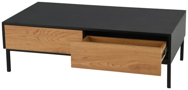 KONFERENČNÍ STOLEK, černá, barvy dubu, kov, kompozitní dřevo, 110/35/60 cm MID.YOU - Konferenční stolky, Online Only