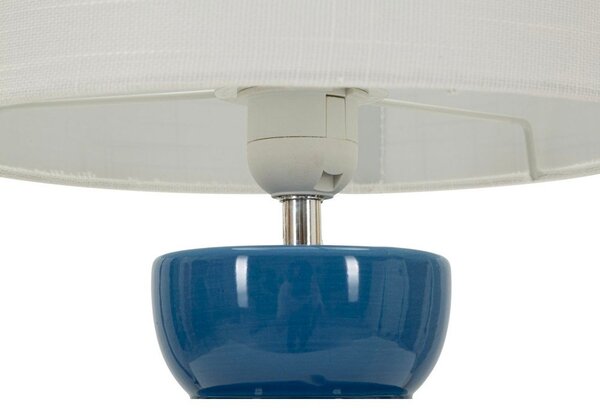Bílá/modrá keramická stolní lampa s textilním stínidlem (výška 46 cm) Torr – Mauro Ferretti