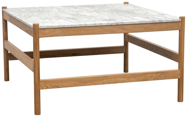 KONFERENČNÍ STOLEK, přírodní barvy, bílá, dřevo, kámen, 80/42/80 cm MID.YOU - Konferenční stolky, Online Only